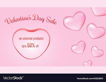 valentines day sales banner created with water