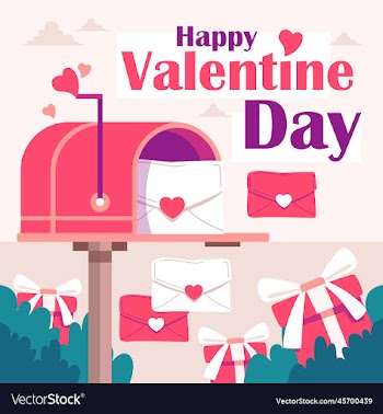 valentines day scene design of romantic post box