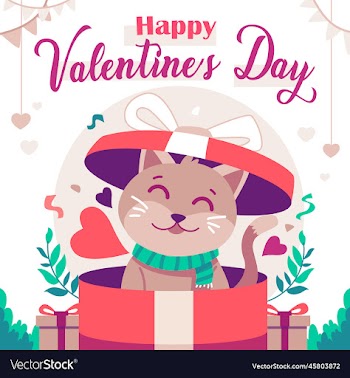 valentines day scene design with cute cartoon