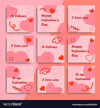 valentines day social media post in pink tones