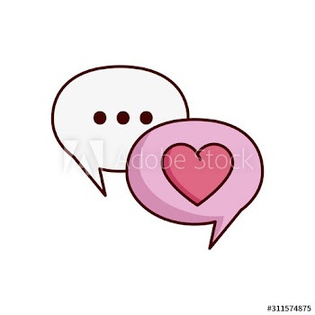 valentines day speech bubbles with heart design