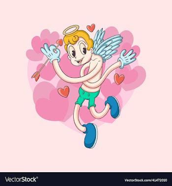 valentines day themed cupid angel vintage