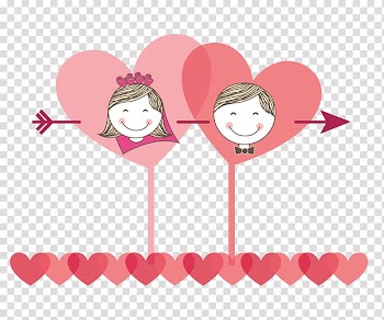 Valentines Day Wedding Gift , Decorative pattern pink love Cupid Couple transparent background PNG clipart