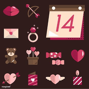 Valentines icons set vector | Free stock vector - 280835