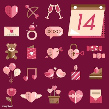 Valentines icons set vector | Free stock vector - 281005