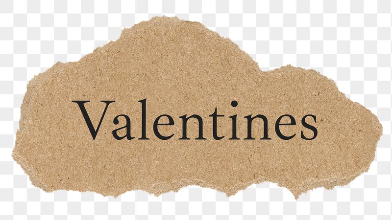 Valentines png word, torn paper, | Free PNG - rawpixel