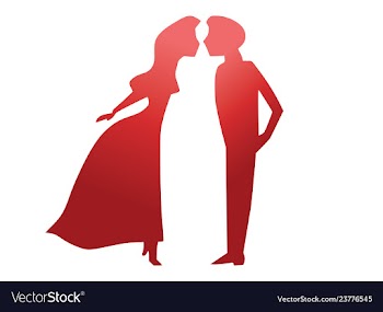 Valentines red couple vector image