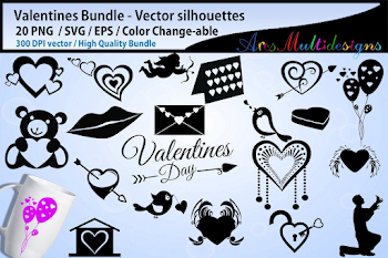 Valentines silhouette svg /Valentines SVG Cutting Templates /Eps ...
