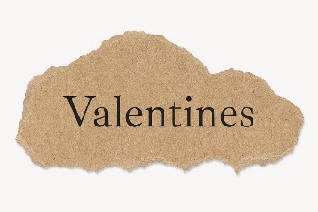 Valentines word typography, torn paper, | Free PSD - rawpixel