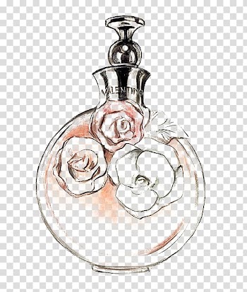 Valentino fragrance bottle , Chanel No. 5 Perfume Drawing Watercolor painting, perfume transparent background PNG clipart