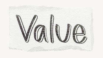 Value word, ripped paper typography | Free PSD - rawpixel