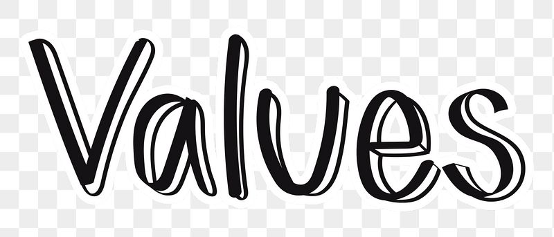 Values png word sticker typography, | Free PNG - rawpixel