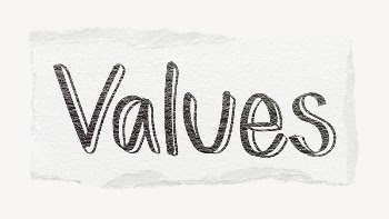 Values word, ripped paper typography | Free PSD - rawpixel