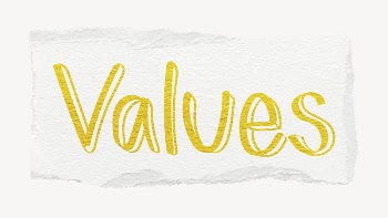 Values word, ripped paper typography | Free PSD - rawpixel