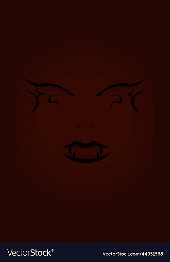 vampire eyes and lips abstract contour