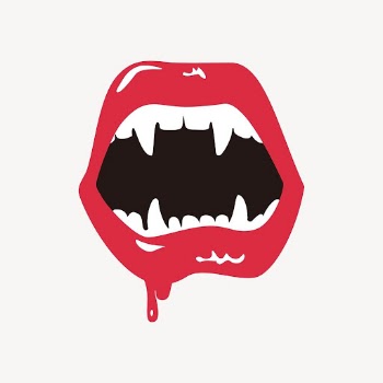 Vampire fangs clipart, Halloween illustration. | Free Photo - rawpixel