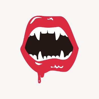 Vampire fangs sticker, Halloween illustration | Free Vector - rawpixel