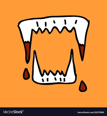 Vampires teeth icon isolated art vector image