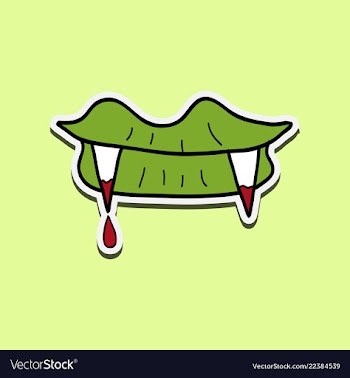 Vampires teeth icon isolated art vector image