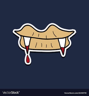 Vampires teeth icon isolated art vector image