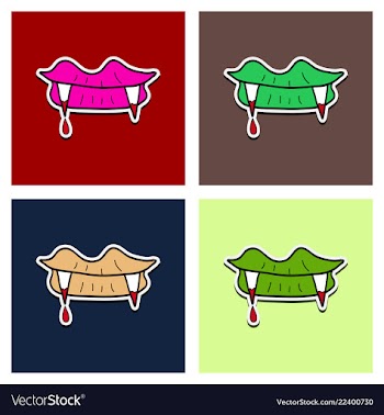Vampires teeth icon isolated art vector image