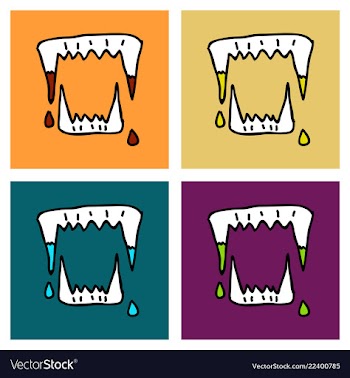 Vampires teeth icon isolated art vector image