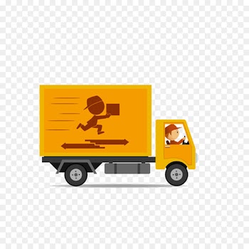 Van Car Truck Delivery - Cartoon yellow express truck 