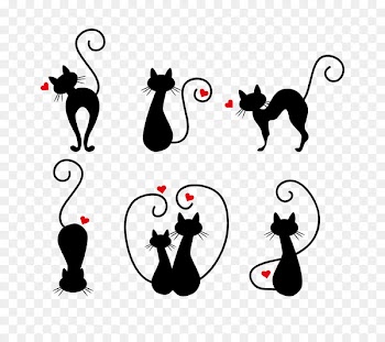 Van cat Kitten Stencil Drawing - Vector love cats 