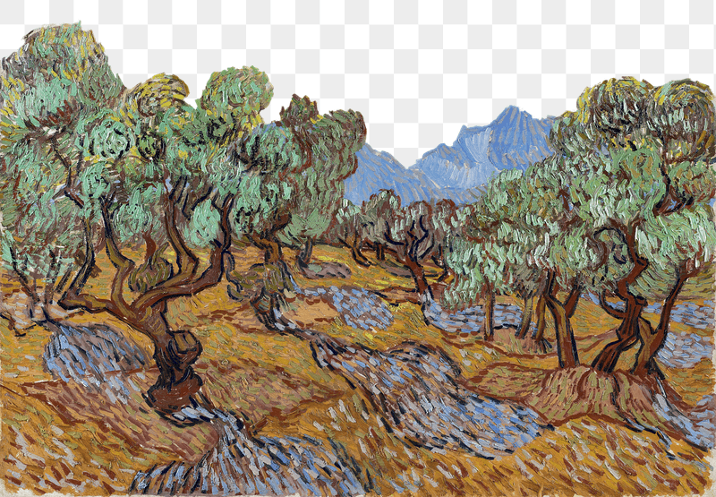 Van Gogh landscape png border | Free PNG - rawpixel