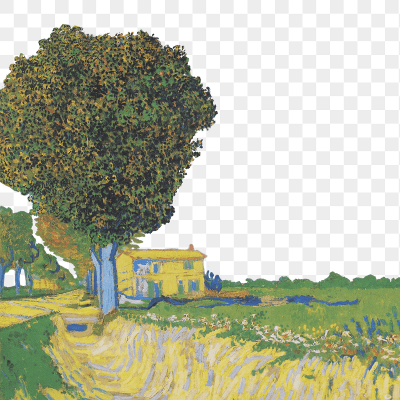 Van Gogh landscape png border | Free PNG - rawpixel