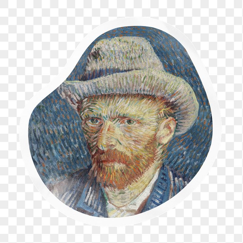 Van Gogh's png Self-Portrait badge | Free PNG - rawpixel