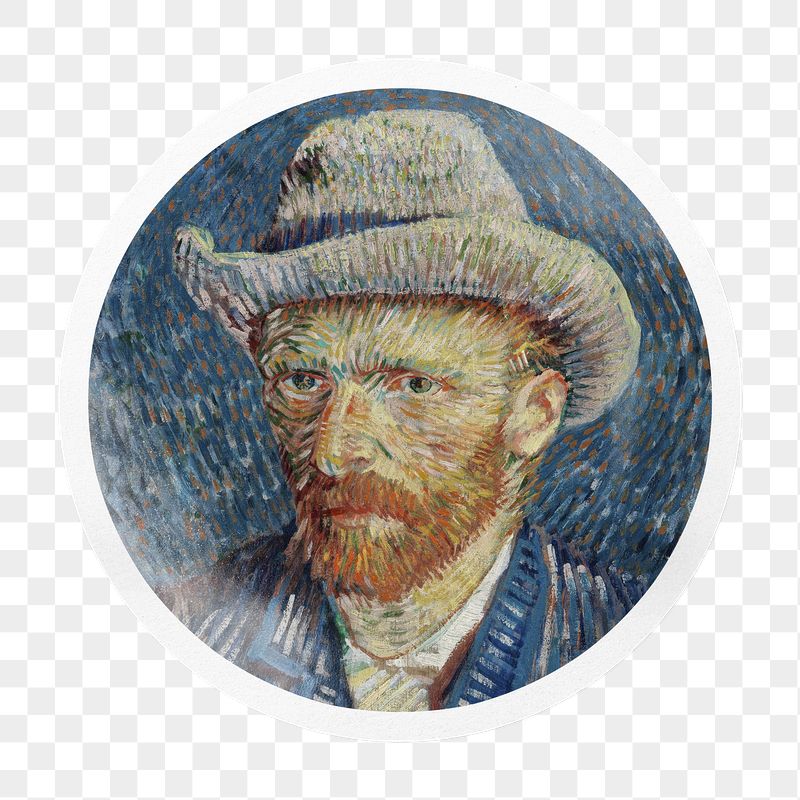 Van Gogh's png Self-Portrait badge | Free PNG - rawpixel