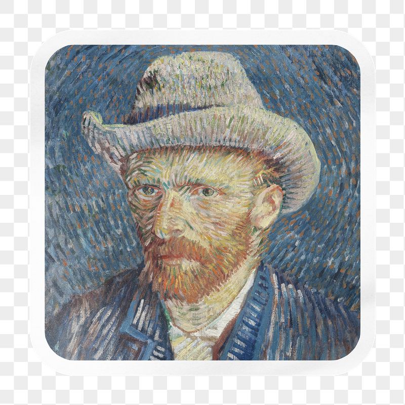 Van Gogh's png Self-Portrait square | Free PNG - rawpixel