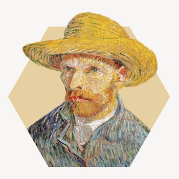 Van Gogh's Self-Portrait with a Straw | Free PSD - rawpixel