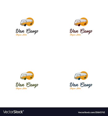 Van travel vacation creative logo vector image