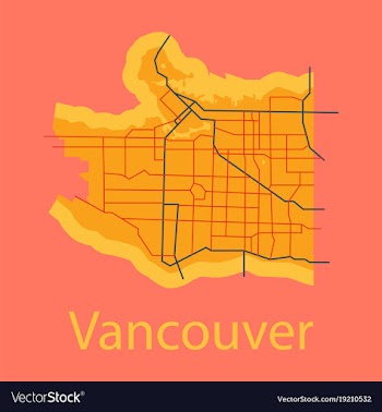Vancouver city plan detailed flat map vector image