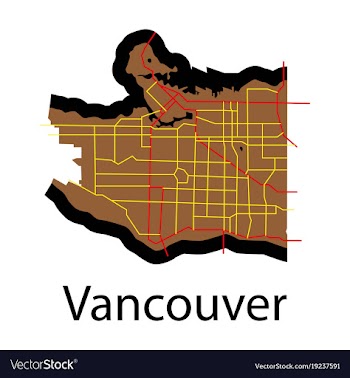 Vancouver city plan detailed flat map vector image
