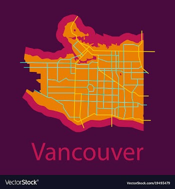 Vancouver city plan detailed flat map vector image
