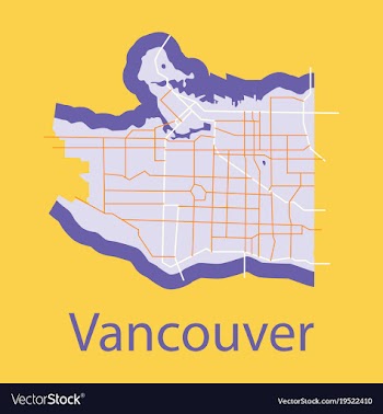 Vancouver city plan detailed flat map vector image