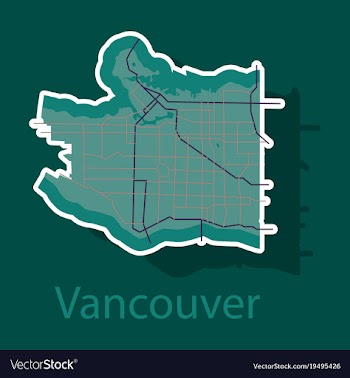 Vancouver city plan detailed sticker map vector image
