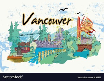Vancouver doodles vector image