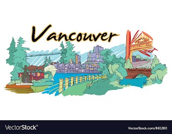 Vancouver doodles vector image
