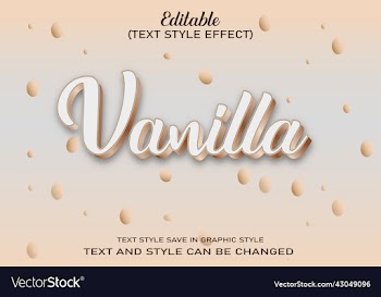 vanilla 3d text effect style