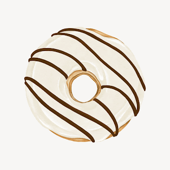 Vanilla donut, aesthetic dessert illustration | Free Photo Illustration - rawpixel
