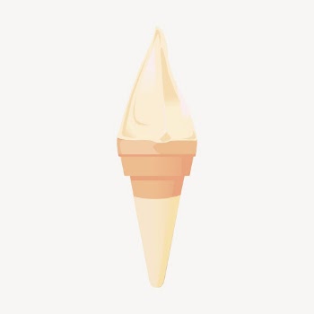 Vanilla gelato cone clipart, dessert | Free Photo - rawpixel