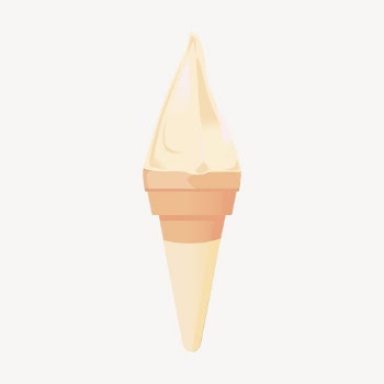 Vanilla gelato cone sticker, dessert | Free PSD - rawpixel