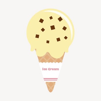 Vanilla ice-cream cone clipart, cute | Free Photo - rawpixel