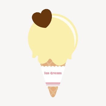 Vanilla ice-cream cone clipart, cute | Free Vector - rawpixel