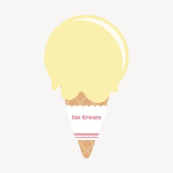 Vanilla ice-cream cone collage element, | Free PSD - rawpixel