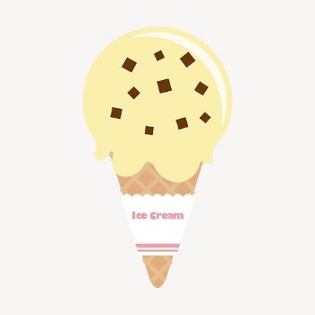 Vanilla ice-cream cone collage element, | Free PSD - rawpixel